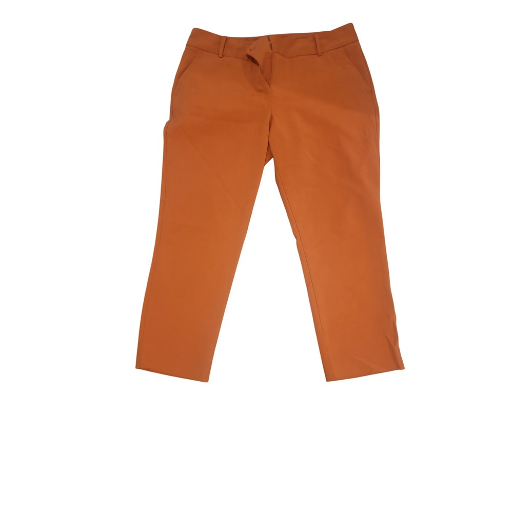 The Limited Womens Orange Straight Leg Dress Pants Size 14 Regular Stretch